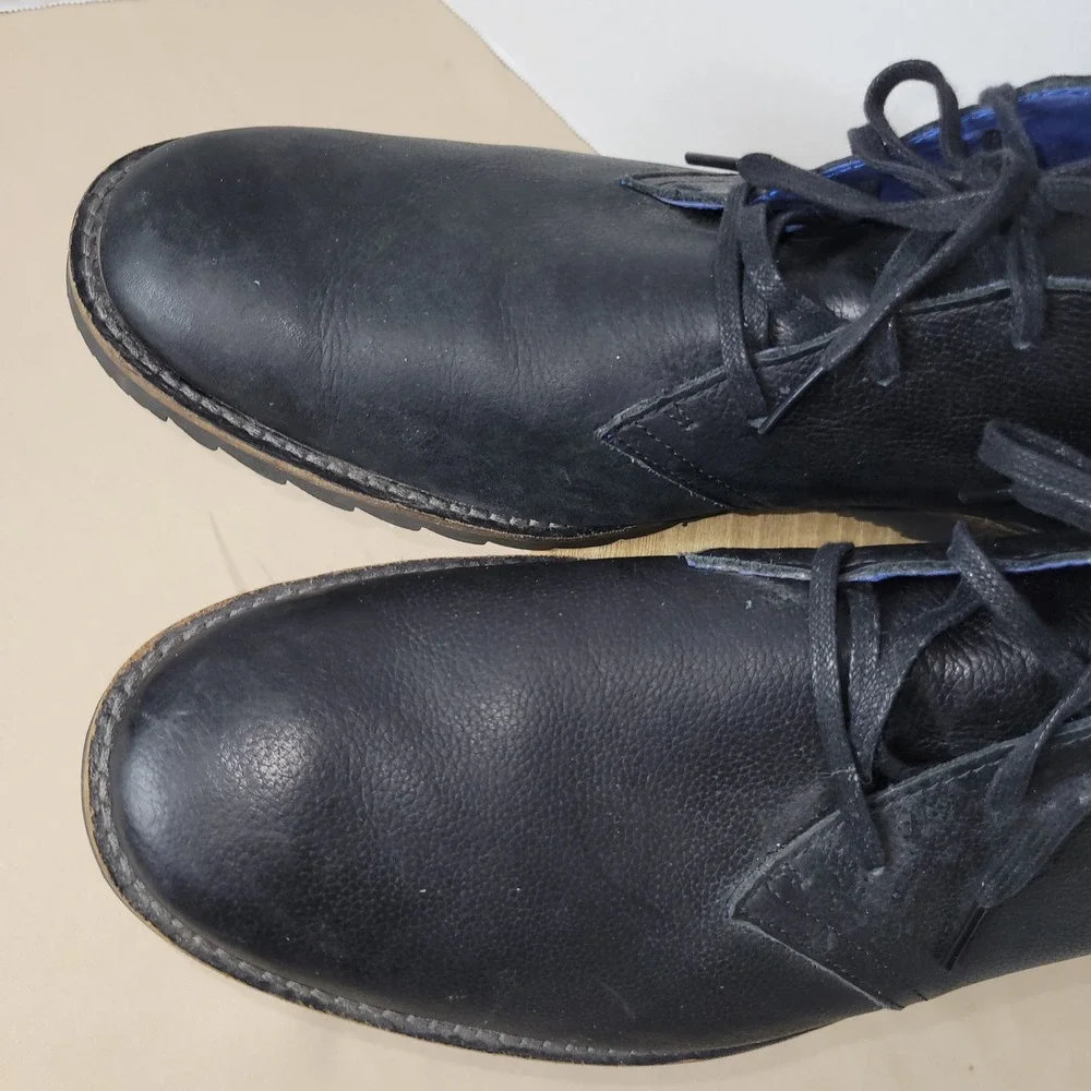 Mark Nason x Skechers Mens Black Blue Leather Chukka Boots Lace Up Size 13